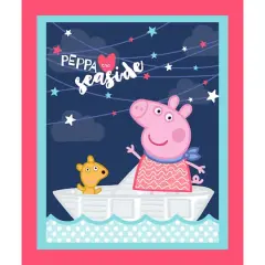 Peppa Pig Multicolor Peppa The Seaside Panel Cotton Fabric