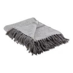 DII&reg; Striped Homespun Throw Gray
