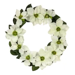 24" Cream Magnolia Flowers Wreath
