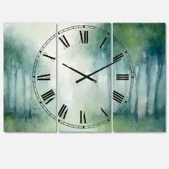 Designart Walk In The Forest Farmhouse 3 Panel Wall Clock
