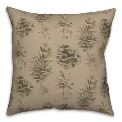 Pinecones on Brown Square Throw Pillow