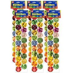 Hygloss&reg; Mighty Brights&trade; Die Cut Borders, 216ft. Fruits and Veggies