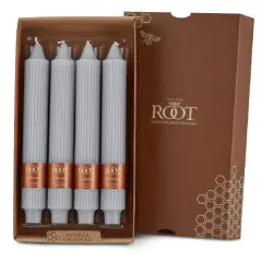 Root Candles 9" Unscented Grecian Collenette Taper Candles, 4ct. Platinum