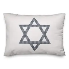 Plaid Star of David 14x20 Spun Poly Pillow