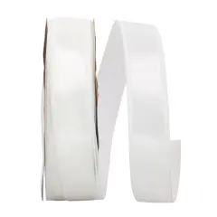JAM Paper 1.5" x 100yd. Dyna Satin EZ Wired Ribbon White