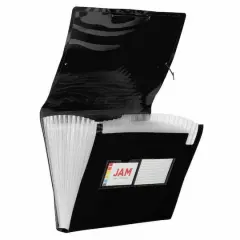 JAM Paper 9" x 13" 13-Pocket Expanding File, 2ct. Black