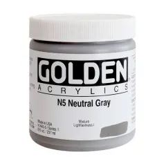 Golden&reg; Heavy Body Acrylic Paint, 8oz. N5 Neutral Gray