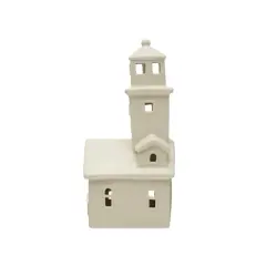 Hello Honey&reg; 10.5" White Stoneware Lighthouse with LED Light