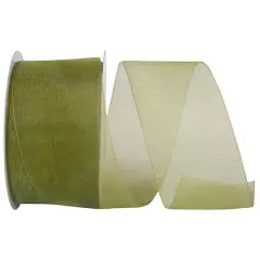 JAM Paper 2.5" x 50yd. Chiffon Mono Sheer Ribbon Willow