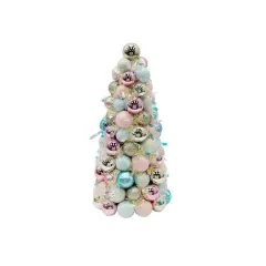 18.75" Pink, Blue & Gold Sparkly Sugar Plum Tabletop Ornament Tree by Ashland&reg;