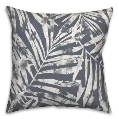 18" x 18" Distressed Leaves Indoor/Outdoor Throw Pillow Slate