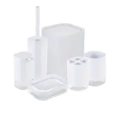 Bath Bliss White 6 Piece Acrylic Bathroom Set