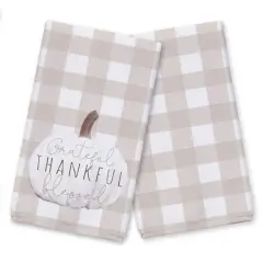 Grateful White Pumpkin Tea Towel Set