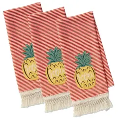 DII&reg; Island Tropics Pineapple Embellished Dish Towels, 3ct.