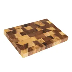 Hello Honey&reg; 14" Natural Suar Wood End Grain Rectangle Cheese & Cutting Board