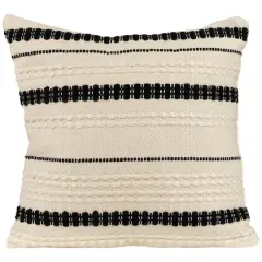 White & Black Outdoor Handloom Woven Square Cushion