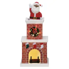 18" LED Animated Santa in Chimney