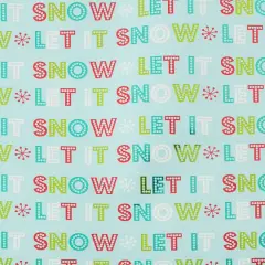 JAM Paper Light Blue Let it Snow Gift Wrap