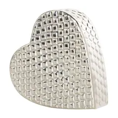 10" Silver Aluminum Heart Slanted Sculpture