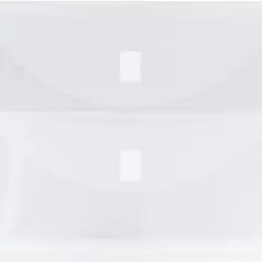 JAM Paper 9.75" x 13" Clear Plastic 2 Pocket Hook & Loop Closure Booklet Envelopes, 10ct.