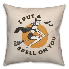 Retro Witch Throw Pillow
