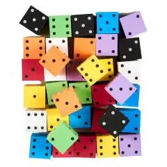 2" Foam Spot Dice, Assorted Colors, Bag of 36