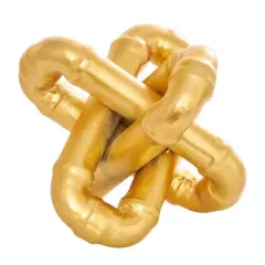 9" Gold Metal Chain Link Sculpture 