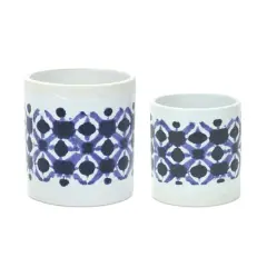 Abstract Tie-Dye Print Ceramic Pot Set