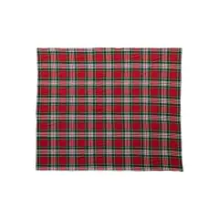 Hello Honey&reg; 60" Red Plaid Brushed Cotton Flannel Throw with Sherpa Back