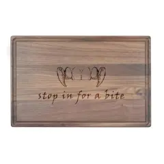 17" Stop in for a Bite Walnut Cutting Board