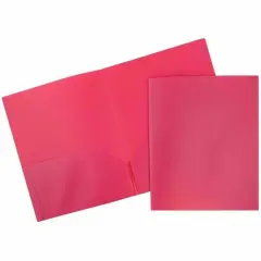JAM Paper 9.5" x 11.5" Plastic 2-Pocket POP Folder Fuchsia Pink
