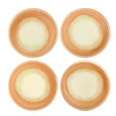 Hello Honey&reg; Reactive Glaze Stoneware Coasters Set Orange