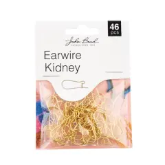 John Bead Must Have Findings 19mm Kidney Earwire, 46ct. Gold