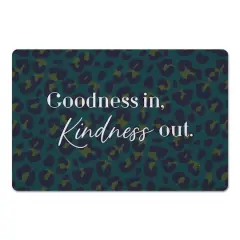 Goodness In Kindness Out Leopard Floor Mat Blue