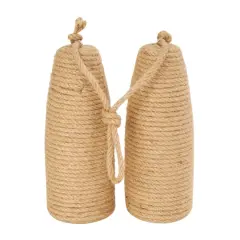 9.5" Brown Jute Buoy Coiled Rope Sculpture