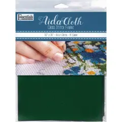 Essentials by Leisure Arts 14 Count Aida Cloth, 30" x 36" Kelly Green