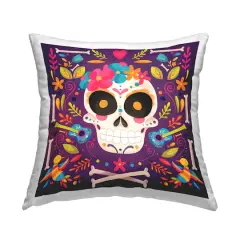 Stupell Industries Floral Day of the Dead Botanicals Throw Pillow