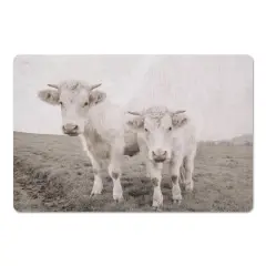 18" x 27" Whitewashed Cow Photograph Floor Mat