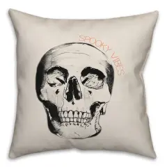 Spooky Vibes Skull 18" x 18" Throw Pillow