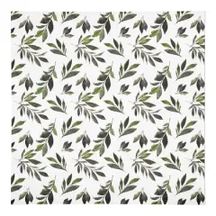Watercolor Leaves Pattern 10" x 10" Cotton Twill Napkin