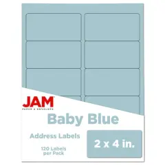 JAM Paper Standard Address Labels, 120ct. Baby Blue