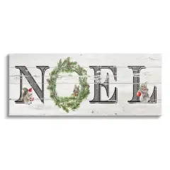 Stupell Industries Woodland Animal Noel Sign Canvas Wall Art