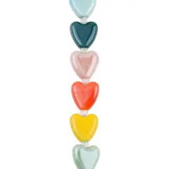 Multicolor Ceramic Heart Beads, 14mm by Bead Landing&trade;