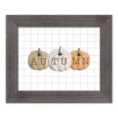 Autumn Pumpkins Western Gray Framed Print