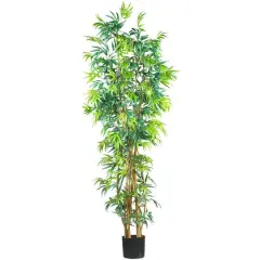 7ft. Potted Curved Bamboo Silk Tree