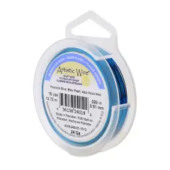 Artistic Wire&reg; 24 Gauge Silver Plated Tarnish Resistant Colored Copper Craft Wire, 15yd. Peacock Blue