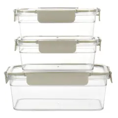 Martha Stewart Rectangular Plastic Container Set with Locking Lids