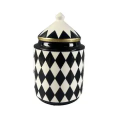 Black & White Diamond Ceramic Canister by Ashland&reg;