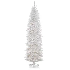 9ft. Pre-Lit Kingswood White Fir Artificial Christmas Tree, Clear Lights