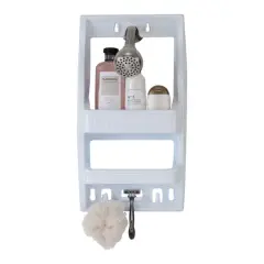 Bath Bliss White Multi Hanging Option Shower Caddy